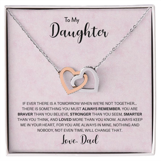 To My Daughter |  Interlocking Hearts necklace