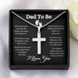 For Dad To Be | I Love You - Stainless Steel Cross Necklace